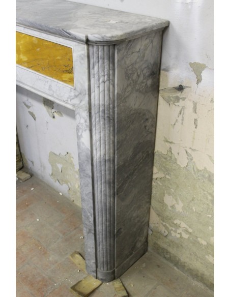 701 ART DECO FIREPLACE IN BARDIGLIO AND GIALLO SIENA MARBLE