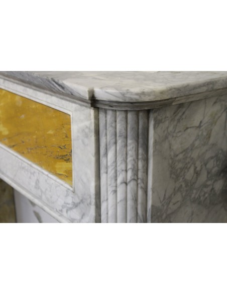 701 ART DECO FIREPLACE IN BARDIGLIO AND GIALLO SIENA MARBLE