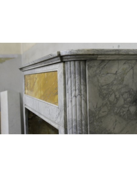 701 ART DECO FIREPLACE IN BARDIGLIO AND GIALLO SIENA MARBLE