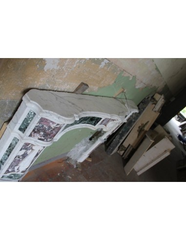 814 AG ANTIQUE FIREPLACE MANTEL CARVED OUT OF...