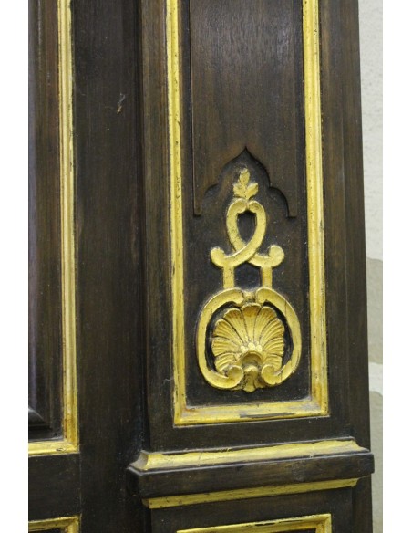 031G ORIGINALE CAMINIERA NEOCLASSICA IN LEGNO, LACCA ED ORO