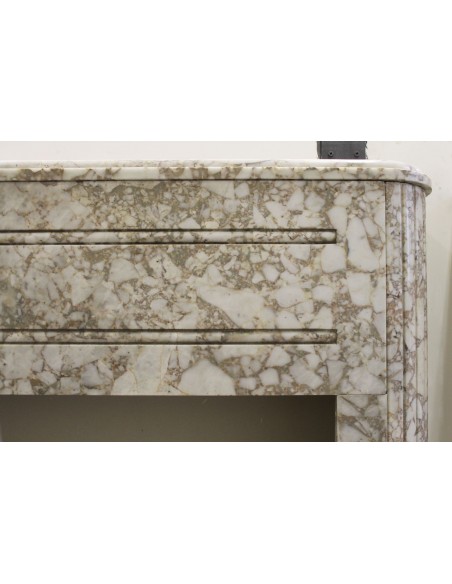 713 ANTIQUE ART DECO STYLE FIREPLACE CARVED IN TAUPE MARBLE