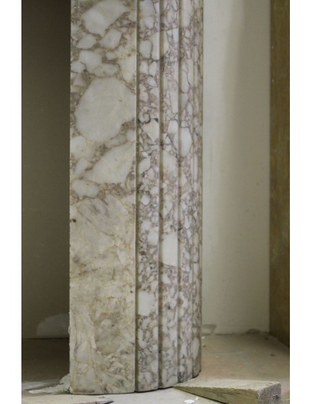 713 ANTIQUE ART DECO STYLE FIREPLACE CARVED IN TAUPE MARBLE