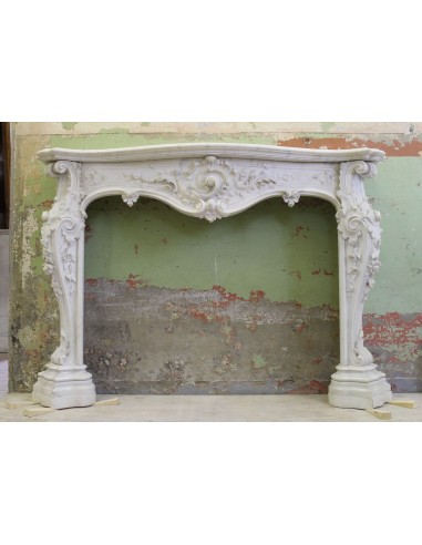 Exceptional Art Nouveau and Baroque mantel carved in Statuario Carrara marble. A unique, unobtainable, wonderful piece.