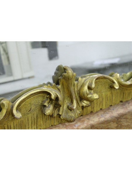 396G SPECCHIERA-CAMINERA BAROCCA, ROMA, TUTTO INTAGLIO SU LEGNO