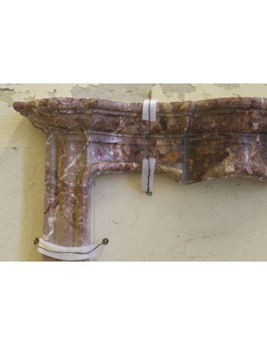 810 ANTIQUE ITALIAN FIREPLACE IN RARE "BRECCIA...