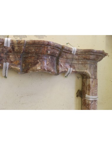 810 ANTIQUE ITALIAN FIREPLACE IN RARE "BRECCIA...