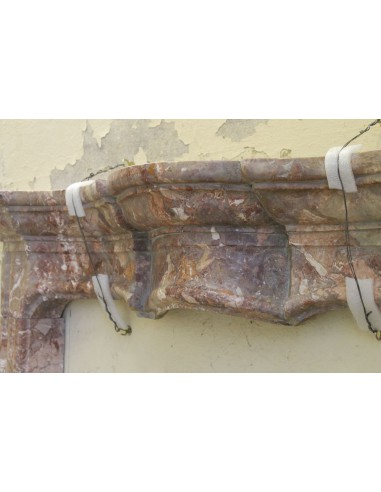 810 ANTIQUE ITALIAN FIREPLACE IN RARE "BRECCIA...