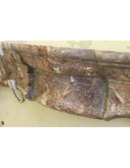 810 ANTIQUE ITALIAN FIREPLACE IN RARE "BRECCIA PERNICE" MARBLE