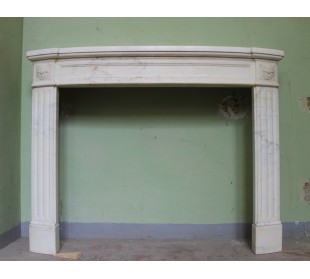 Antique Calacatta marble fireplace mantel carved in Italy during the 19th century.
