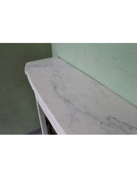 214 ELEGANT LOUIS XVI "DEUX ROSES ARRONDI" FIREPLACE MANTEL IN AMAZING WHITE STATUARY CALACATTA MARBLE