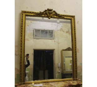 024G IMPORTANTE E NEOCLASSICA CAMINIERA, SCULTURA SU LEGNO