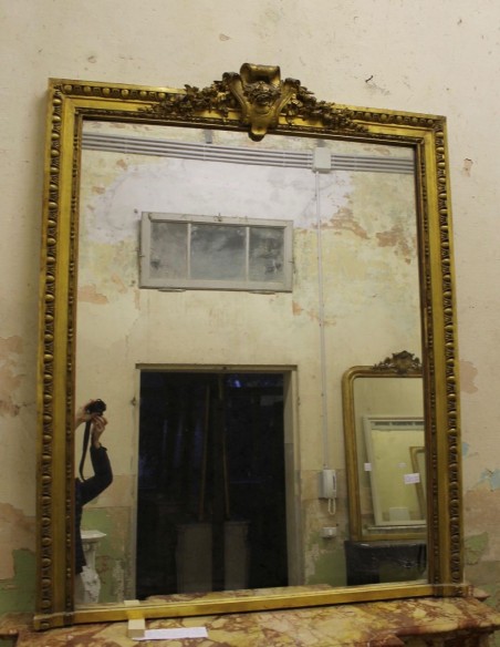 024G IMPORTANTE E NEOCLASSICA CAMINIERA, SCULTURA SU LEGNO