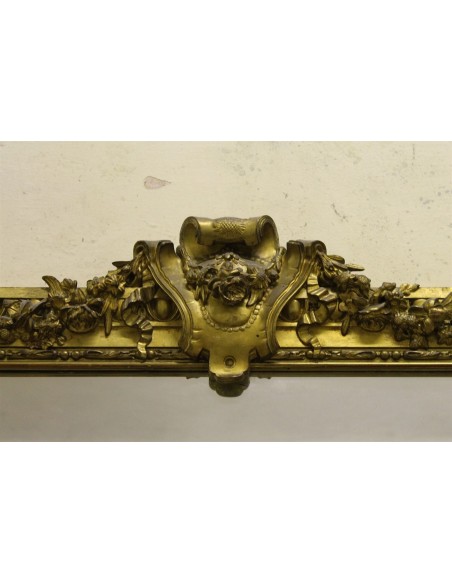 024G IMPORTANTE E NEOCLASSICA CAMINIERA, SCULTURA SU LEGNO