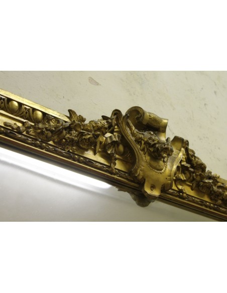 024G IMPORTANTE E NEOCLASSICA CAMINIERA, SCULTURA SU LEGNO