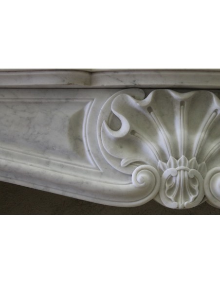 000 ANTIQUE ORIGINAL LOUIS XV "JELLYFISH VEIL" IN WHITE CARRARA MARBLE