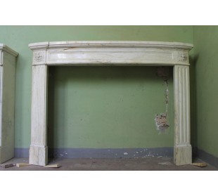 Antique Louis XVI fireplace mantel carved in white Calacatta marble.