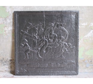 132 GRANDE PIASTRA ART NOUVEAU, ALLEGORIA DA DECIFRARE