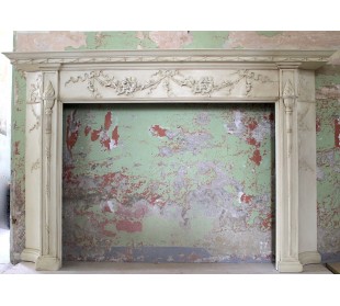 Large 19th-century wooden fireplace mantel signed Irving & Casson, from Boston, USA, dating back to 1893.