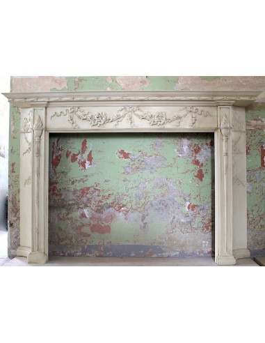 Large 19th-century wooden fireplace mantel signed Irving & Casson, from Boston, USA, dating back to 1893.