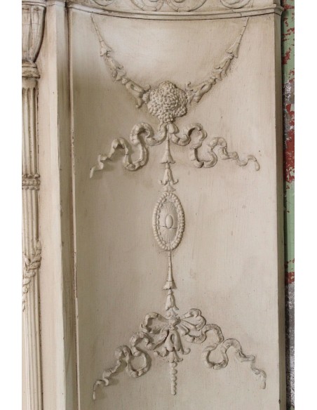 1003 AG IMPORTANT FIREPLACE MANTEL IN PINE ESSENCE AND ARTISTIC “STUCCO” SIGNED IRVING AND CASSON