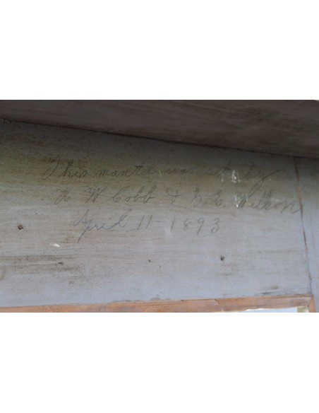 1003 AG IMPORTANT FIREPLACE MANTEL IN PINE ESSENCE AND ARTISTIC “STUCCO” SIGNED IRVING AND CASSON