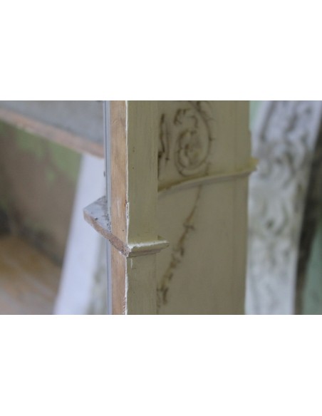 1003 AG IMPORTANT FIREPLACE MANTEL IN PINE ESSENCE AND ARTISTIC “STUCCO” SIGNED IRVING AND CASSON