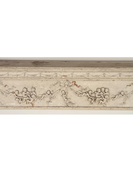 1003 AG IMPORTANT FIREPLACE MANTEL IN PINE ESSENCE AND ARTISTIC “STUCCO” SIGNED IRVING AND CASSON