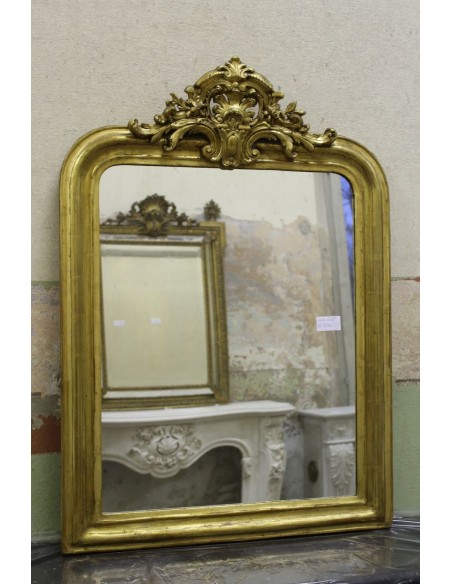 047P PICCOLA ELEGANTE SPECCHIERA LUIGI XV CON CIMASA