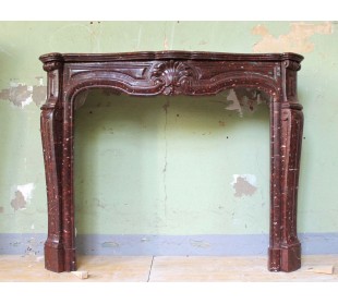 028 ANTIQUE ORIGINAL LOUIS XV "AMÉLIORÉ" MANTEL CARVED IN...