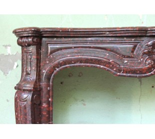 028 ANTIQUE ORIGINAL LOUIS XV "AMÉLIORÉ" MANTEL CARVED IN... 2