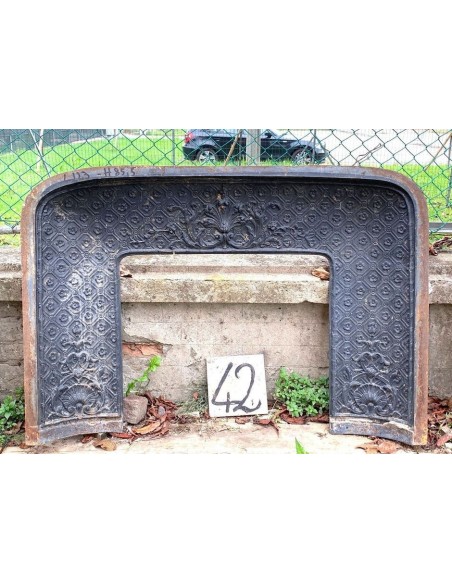 CG 042 FLOREALE CAMINO CONTROCUORE LUIGI XIV IN GHISA ARTISTICA