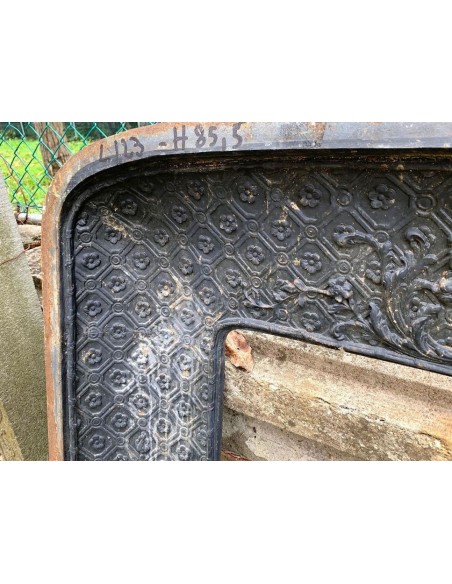 CG 042 FLOREALE CAMINO CONTROCUORE LUIGI XIV IN GHISA ARTISTICA