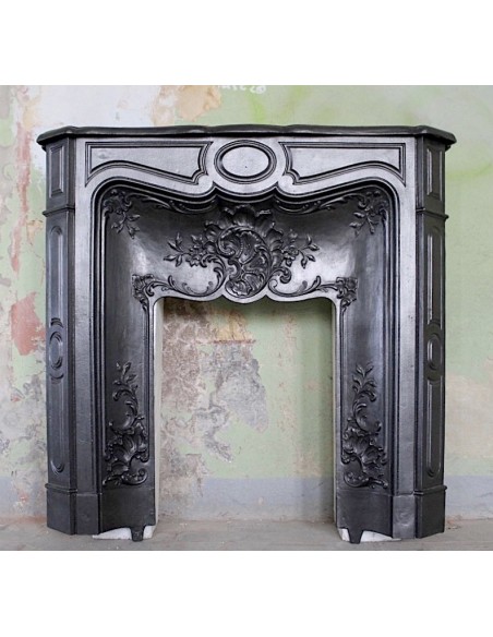003GH ANTIQUE LARCHER "NAUTILUS" CAST-IRON FIREPLACE MANTEL