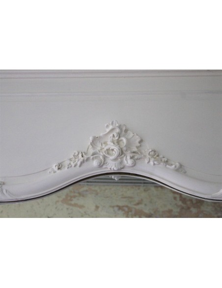 018M CAMINIERA LUIGI XV A PANNELLO CON DECORAZIONI FLOREALI E SPECCHIO D'ORIGINE