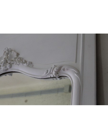 018M CAMINIERA LUIGI XV A PANNELLO CON DECORAZIONI FLOREALI E SPECCHIO D'ORIGINE