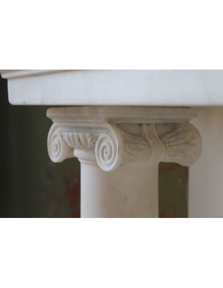 500 ANTIQUE ELEGANT EMPIRE STYLE FIREPLACE IN WHITE STATUARY MARBLE