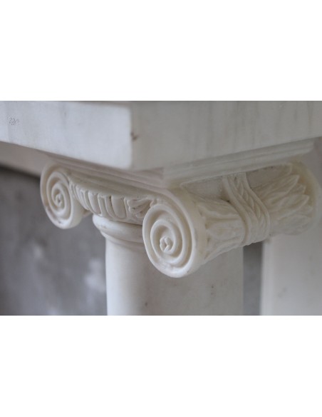 500 ANTIQUE ELEGANT EMPIRE STYLE FIREPLACE IN WHITE STATUARY MARBLE