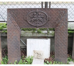 CG 069 CAMINETTO CONTROCUORE NEOCLASSICO IN GHISA ARTISTICA