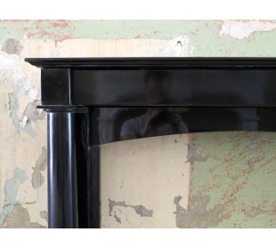 Authentic Empire period black marble fireplace mantel. This antique fire surround is original and in excellent condition. 2