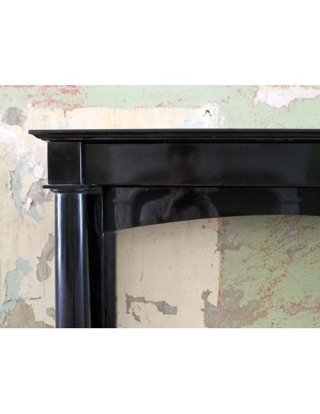506 AG ANTIQUE EMPIRE STYLE BLACK BELGIUM MARBLE FIREPLACE MANTEL