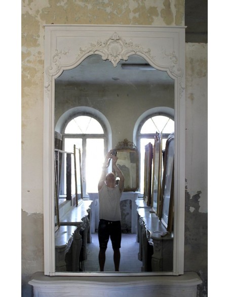 033G CAMINIERA BIANCO LACCATA PARTICOLARMENTE ALTA E SNELLA