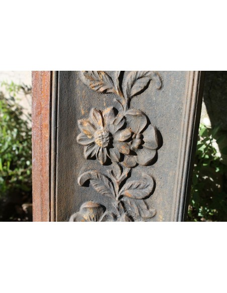 CG 053 ORIGINALISSIMO CONTROCUORE CAMINETTO ART NOUVEAU IN GHISA D'ARTE