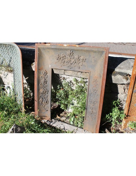 CG 053 ORIGINALISSIMO CONTROCUORE CAMINETTO ART NOUVEAU IN GHISA D'ARTE