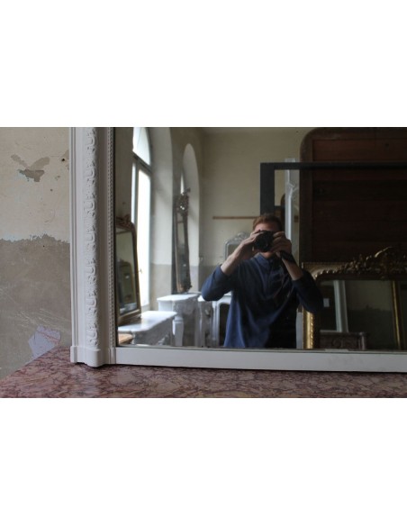 025G IMPONENTE  CAMINIERA REGGENZA FINEMENTE DECORATA E PROVVISTA DI SPECCHIO D'ORIGINE