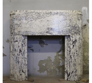 Marble fireplace mantel of unique, exceptional qualities: a true "one-of-a-kind" Art Deco style and period, dating to the 1930s.