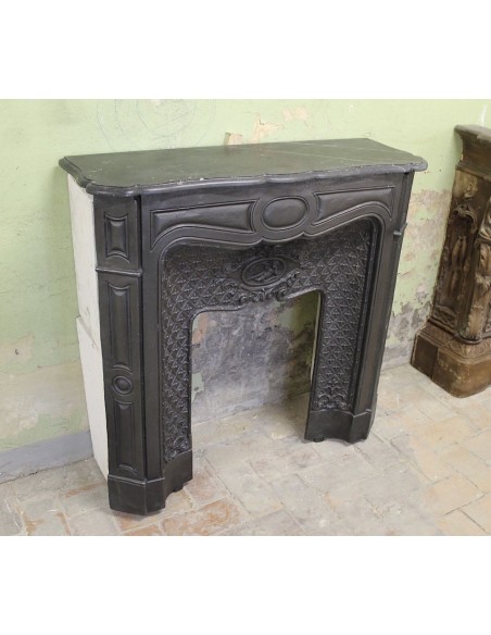 002GH ANTIQUE ART NOUVEAU "LARCHER BÉBÉ" CAST-IRON FIREPLACE MANTEL