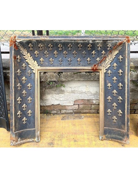 CG 052 CONTROCUORE CAMINETTO LUIGI XVI A TAPISSERIE IN GHISA ARTISTICA