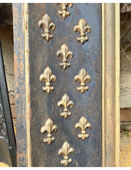 CG 052 CONTROCUORE CAMINETTO LUIGI XVI A TAPISSERIE IN GHISA ARTISTICA