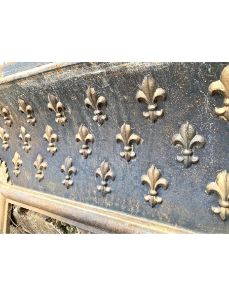 CG 052 CONTROCUORE CAMINETTO LUIGI XVI A TAPISSERIE IN GHISA ARTISTICA